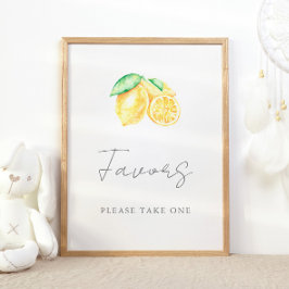 Citroen feest favoriet tafel neem één bord poster