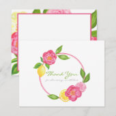 Citroen Floral Citrus Baby shower Bedankt Opmerkin (Voorkant / Achterkant)