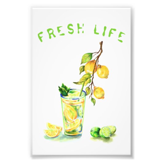 Citroen Fotoprint Juice Cool Drink Lemonade Party Foto Afdruk (Voorkant)