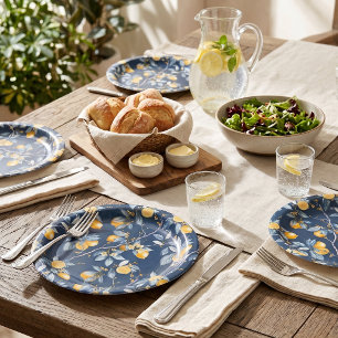 Citroen Frans Landelijk Citrus Patroon  Papieren Bordje