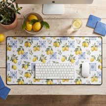 Citroen Frans landelijke tegelpatroon geel blauw 
