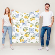 Citroen Frans landelijke tegelpatroon geel blauw 