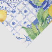 Citroen Franse boerderij blauw n witte Tegel Decou Tissuepapier (Detail)