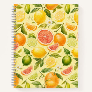 Citroen Fruit Aquarel Patroon Notitieboek