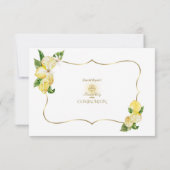 Citroen Fruit Bloemen Gouden Kruis Jongen Heilige  Bedankkaart (Achterkant)