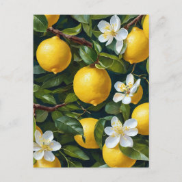 Citroen Fruit Blossom Art Painting Briefkaart