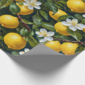 Citroen Fruit Blossom Art Painting Naadloos Patroo Cadeaupapier (Hoek)