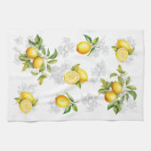 Citroen & Fruit Keukenhanddoek Wit Geel Grijs (Horizontaal)