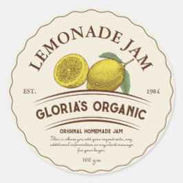  citroen fruit limonade jam voedsellabel ronde sticker