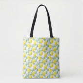 Citroen Fruit Patroon Geel en Groen Tote Bag (Voorkant)