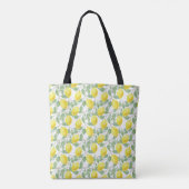 Citroen Fruit Patroon Geel en Groen Tote Bag (Achterkant)