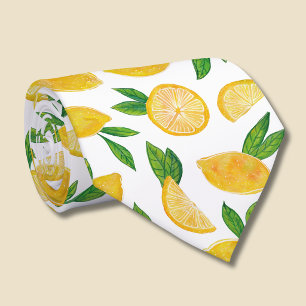 Citroen Fruit Patroon Stropdas