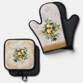 Citroen & Fruit Positano Stijl Ovenwant & Pannenlap Set (Voorkant / Achterkant)