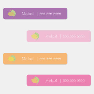 Citroen Fruit School Class Lunch Naam Nummer Label