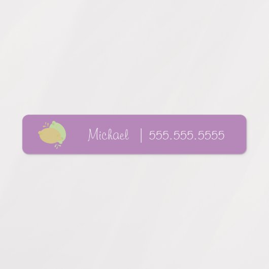 Citroen Fruit School Class Lunch Naam Nummer Label (Design 1)