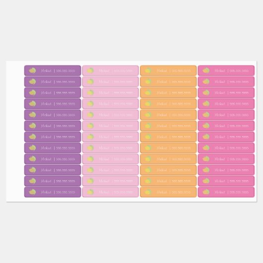 Citroen Fruit School Class Lunch Naam Nummer Label (Vel)