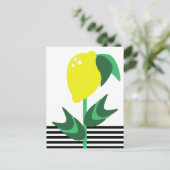 Citroen Fruit Tuin Plant Strepen Briefkaart (Staand voorkant)