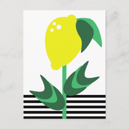 Citroen Fruit Tuin Plant Strepen Briefkaart (Voorkant)