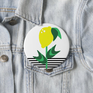 Citroen Fruit Tuin Plant Strepen Ronde Button 4,0 Cm