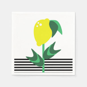 Citroen Fruit Tuin Plant Strepen Servet