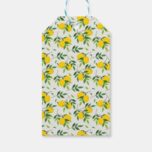 Citroen Fruitpatroon Aangepaste Bruiloftsontvangst Cadeaulabel (Achterkant)