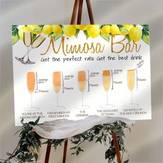 Citroen Gedecoreerde Mimosa Bar Bruidsbrunch Bord Poster