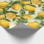 Citroen geel cadeaupapier (Hoek)
