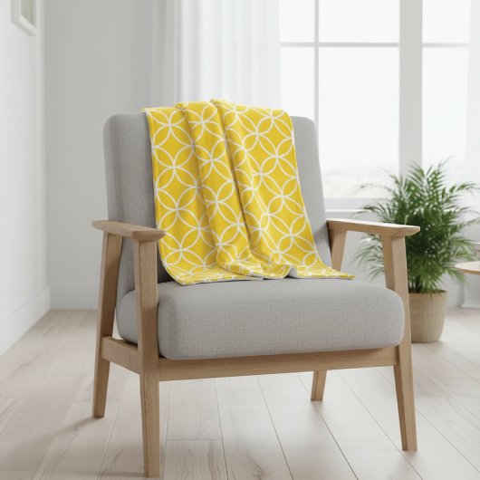 Citroen geel fleece deken