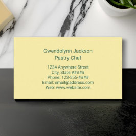 Citroen Geel Geel Gebak Chef Baker of Cook Beroep Visitekaartje