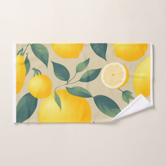 Citroen Geometrisch Kleurrijk Gepersonaliseerd Pat Bad Handdoek (Handdoek)