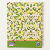 Citroen gepersonaliseerde naam Floral Teacher Planner (Achterkant)