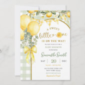 Citroen Gingham babyshower uitnodiging (Voorkant)