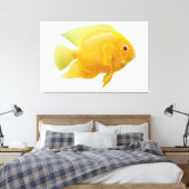Citroen Goud Severum Cichlid Vis Verpakt Canvas (Insitu (Slaapkamer))