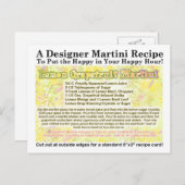 Citroen Grapefruit Martini Recept Briefkaart (Voorkant / Achterkant)