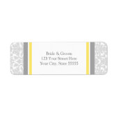 Citroen grijs bruiloft aangepaste retour adreslabe etiket (Voorkant)