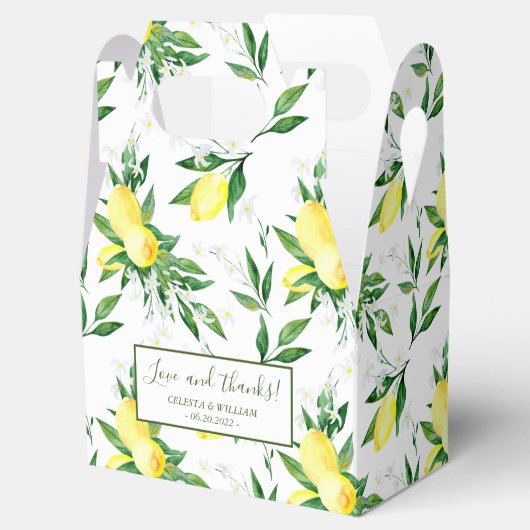Citroen groen bloesem bruiloft gunst doos bedankdoosjes (Geopend)