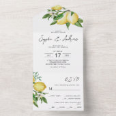 Citroen groen bruiloft alles in één in all in one uitnodiging