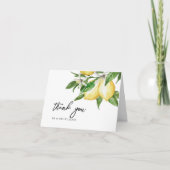Citroen groen bruiloft dank u kaart (Voorkant)