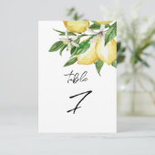 Citroen groen Bruiloft Tafelnummer (Staand voorkant)