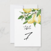 Citroen groen Bruiloft Tafelnummer (Achterkant)