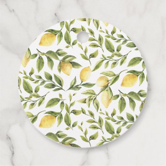 Citroen groen krans bruiloft dank u bedankjes labels (Achterkant)