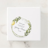 Citroen groen krans bruiloft dank u bedankjes labels (In situ)