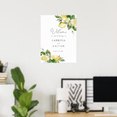Citroen Groene Bloemen Huwelijks Welkom Bord Poster (Thuiskantoor)
