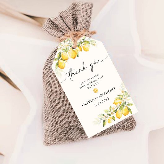 Citroen Groene Citrus Trouwceremonie Gift Label Cadeaulabel