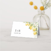 Citroen Groene Citrus Wedding Gevouwen Plaats Kaar Plaatskaartje (Achterkant)