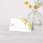 Citroen Groene Citrus Wedding Gevouwen Plaats Kaar Plaatskaartje (Voorkant)