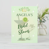 Citroen Groene Cocktail Party Vrijgezellenfeest Kaart (Staand voorkant)