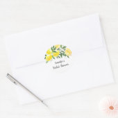 Citroen Groene Goud Bruiloftsfeest Ronde Sticker (Envelop)