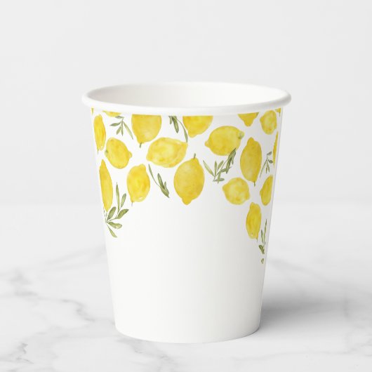 Citroen Groene Italian Gele Olijf Bruidsfeest Papieren Bekers (Achterkant)