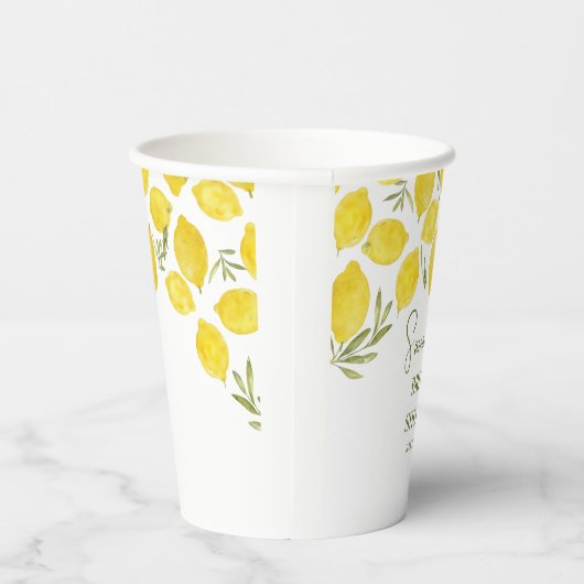 Citroen Groene Italian Gele Olijf Bruidsfeest Papieren Bekers (Rechts)